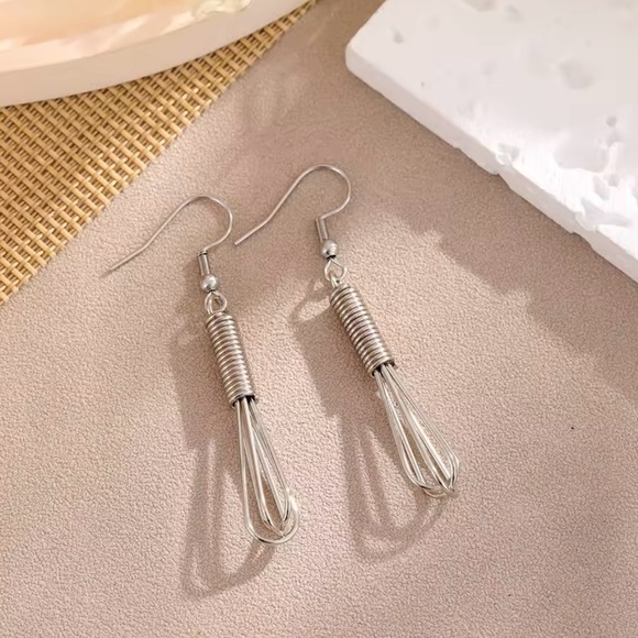 Whisk Charm Earrings for Chef Baker or Cook - Picture 3 of 6